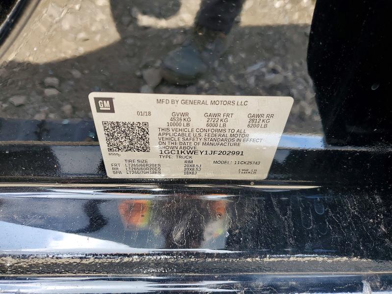 61551486 :رقم المزاد ، 1GC1KWEY1JF202991 vin ، 2018 Chevrolet Silverado مزاد بيع