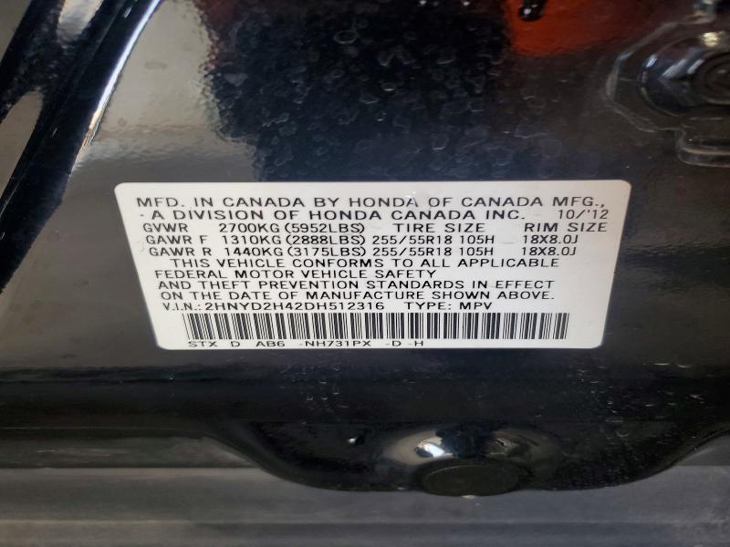 Aukcja sprzedaży 2013 Acura Mdx, vin: 2HNYD2H42DH512316, numer aukcji: 60029956