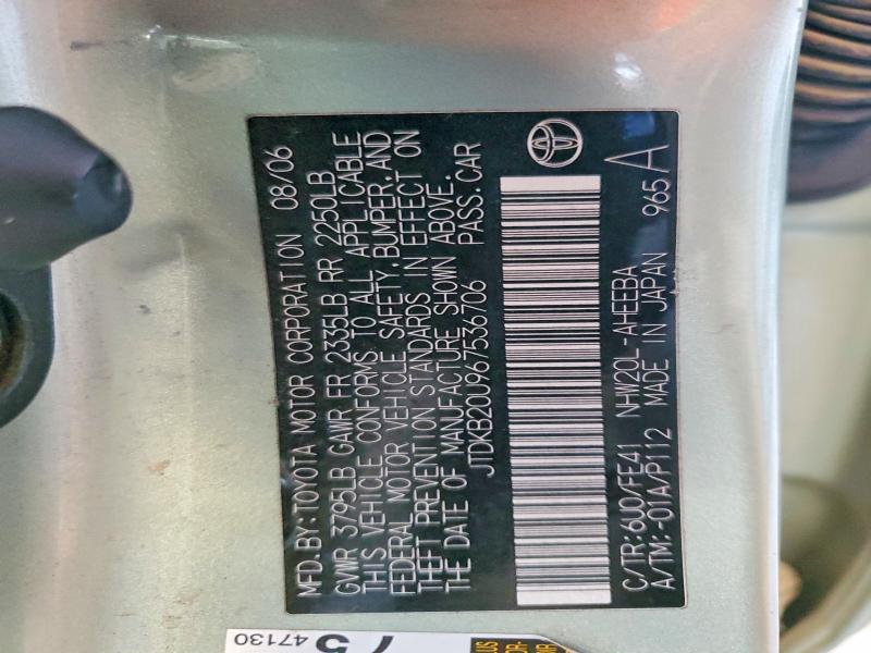60528016 :رقم المزاد ، JTDKB20U967536706 vin ، 2006 Toyota Prius مزاد بيع