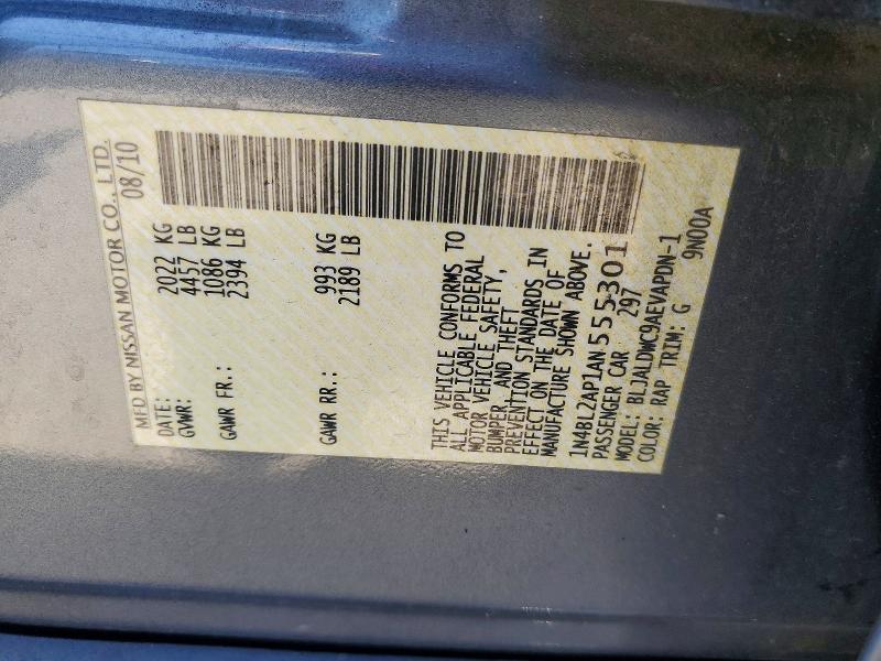 Aukcja sprzedaży 2010 Nissan Altima, vin: 1N4BL2AP1AN555301, numer aukcji: 59738666