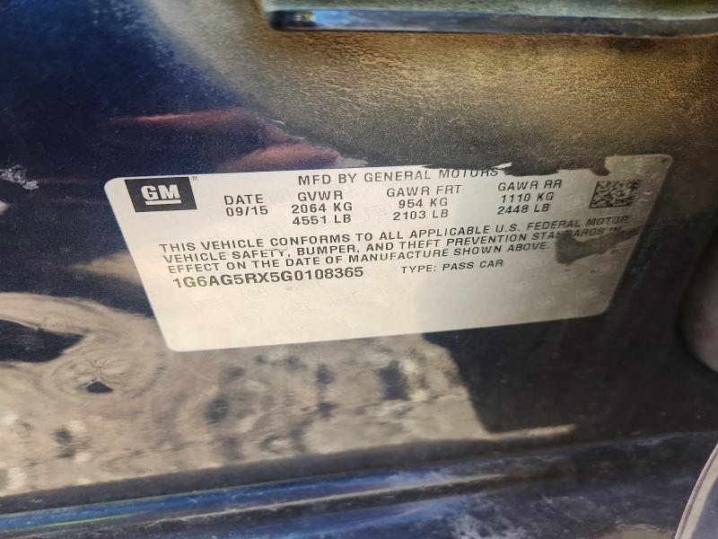 62393146 :رقم المزاد ، 1G6AG5RX5G0108365 vin ، 2016 Cadillac Ats مزاد بيع