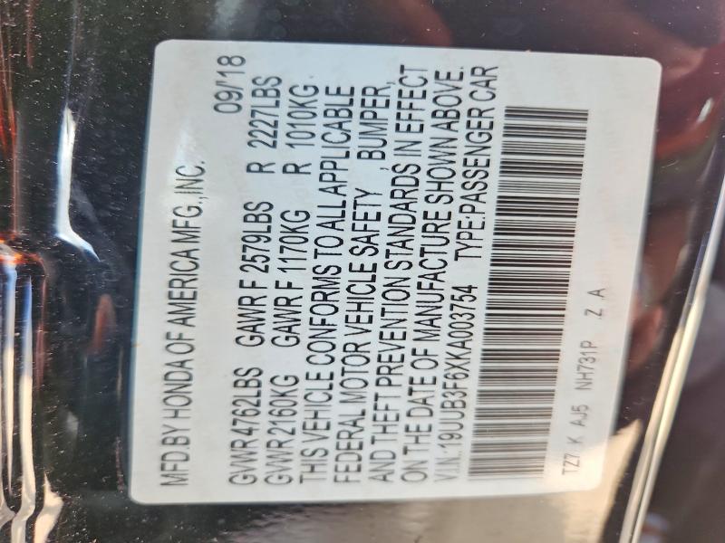 Продаж на аукціоні авто 2019 Acura Tlx, vin: 19UUB3F6XKA003754, номер лоту: 59662146