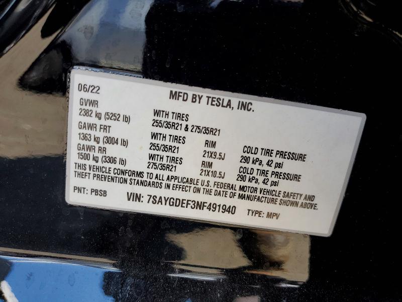 Aukcja sprzedaży 2022 Tesla Model Y, vin: 7SAYGDEF3NF491940, numer aukcji: 62876356