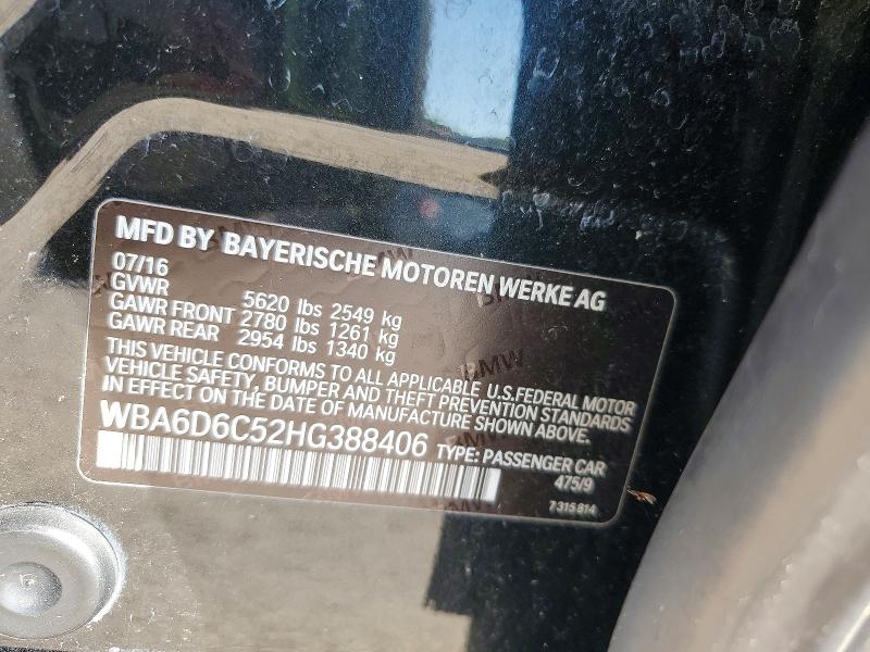 Продажа на аукционе авто 2017 Bmw 650, vin: WBA6D6C52HG388406, номер лота: 60621056