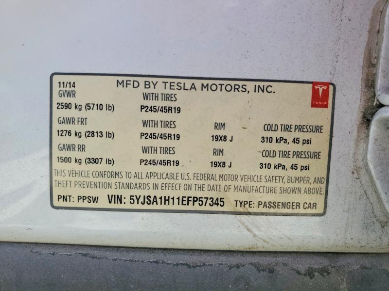 Aukcja sprzedaży 2014 Tesla Model S, vin: 5YJSA1H11EFP57345, numer aukcji: 61219976