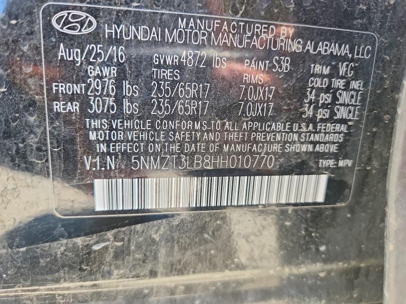 Продажа на аукционе авто 2017 Hyundai Santa Fe Sport, vin: 5NMZT3LB8HH010770, номер лота: 59909376