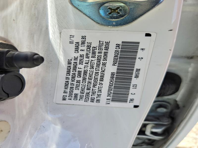 Продажа на аукционе авто 2012 Honda Civic, vin: 2HGFB2F83CH548489, номер лота: 61885176