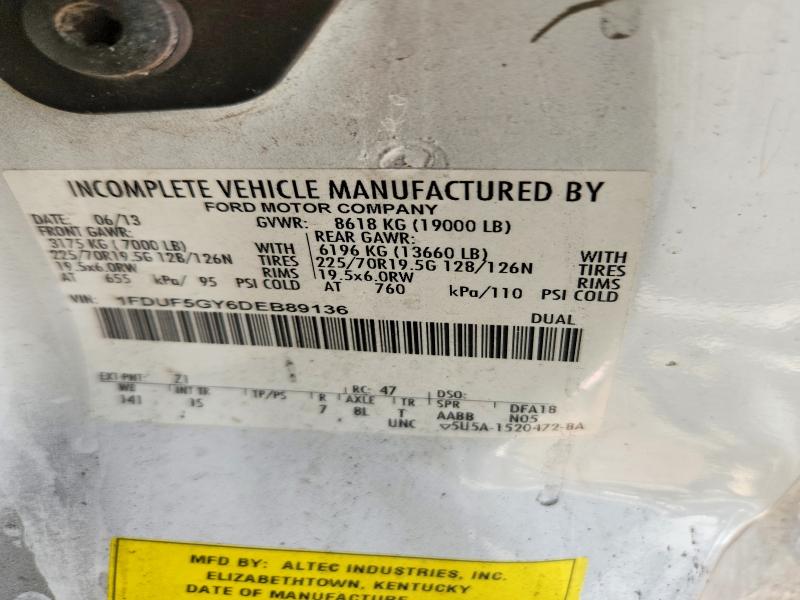 54492926 :رقم المزاد ، 1FDUF5GY6DEB89136 vin ، 2013 Ford F550 مزاد بيع