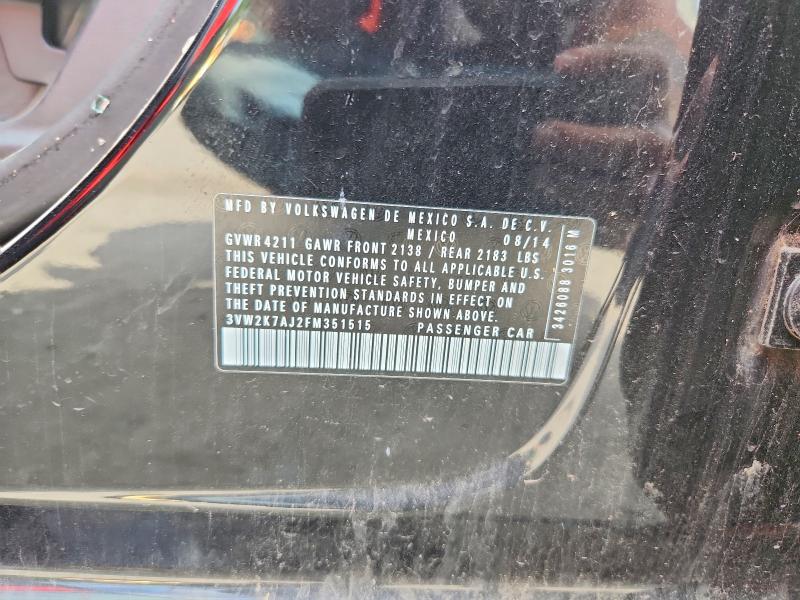 60421056 :رقم المزاد ، 3VW2K7AJ2FM351515 vin ، 2015 Volkswagen Jetta مزاد بيع