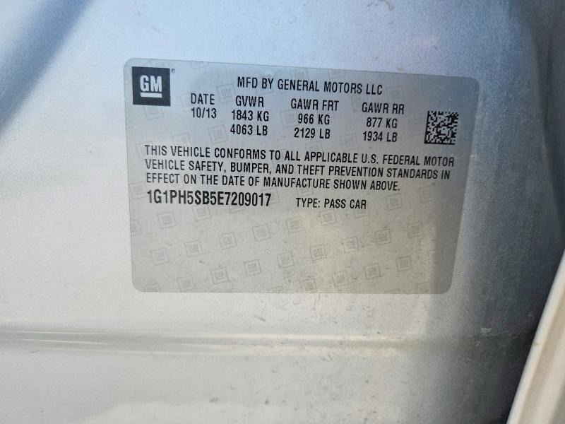Aukcja sprzedaży 2014 Chevrolet Cruze, vin: 1G1PH5SB5E7209017, numer aukcji: 61297686