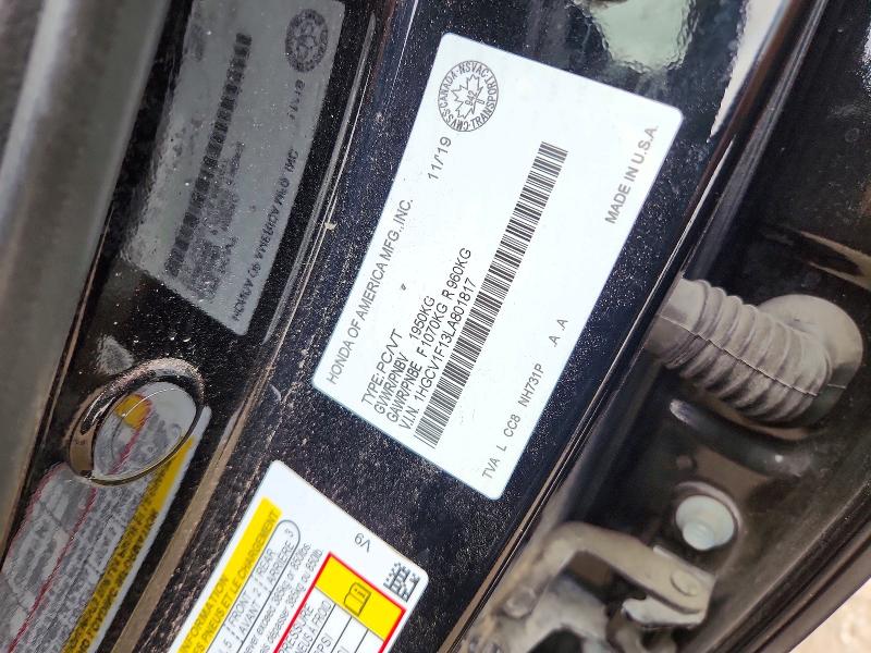 57736306 :رقم المزاد ، 1HGCV1F13LA801817 vin ، 2020 Honda Accord مزاد بيع