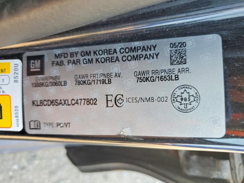 Продаж на аукціоні авто 2020 Chevrolet Spark, vin: KL8CD6SAXLC477802, номер лоту: 60601276