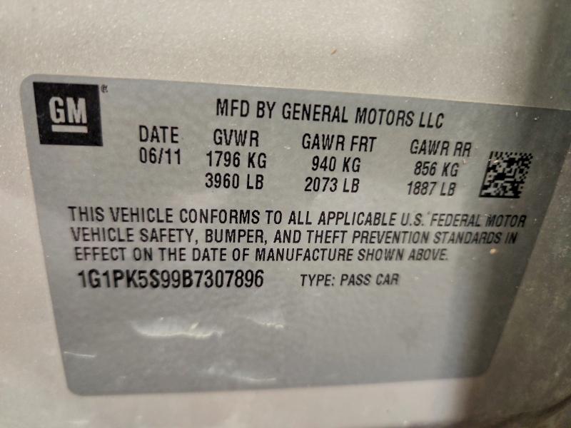 Продажа на аукционе авто 2011 Chevrolet Cruze, vin: 1G1PK5S99B7307896, номер лота: 54880496