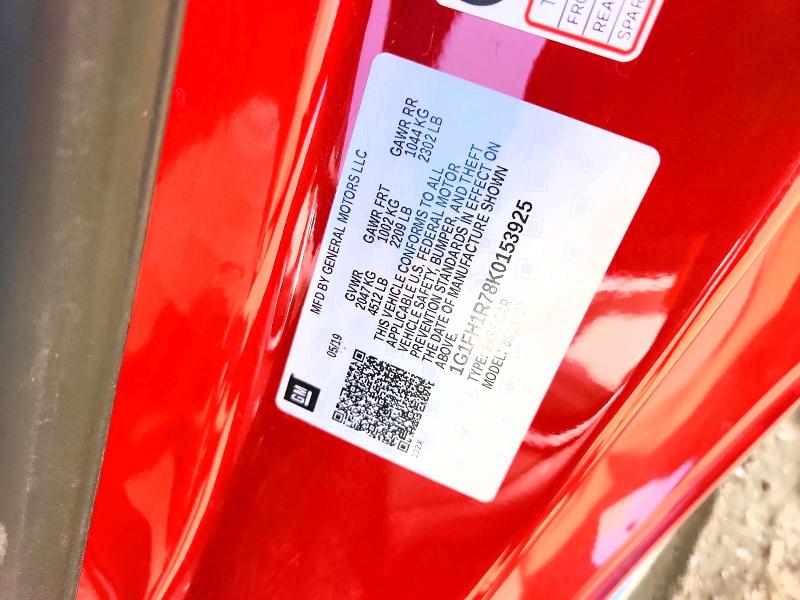 61958246 :رقم المزاد ، 1G1FH1R78K0153925 vin ، 2019 Chevrolet Camaro مزاد بيع