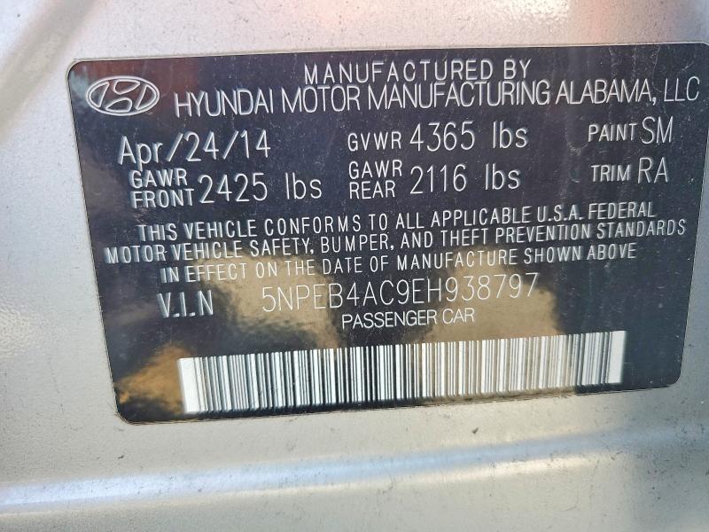 Продаж на аукціоні авто 2014 Hyundai Sonata, vin: 5NPEB4AC9EH938797, номер лоту: 85992945