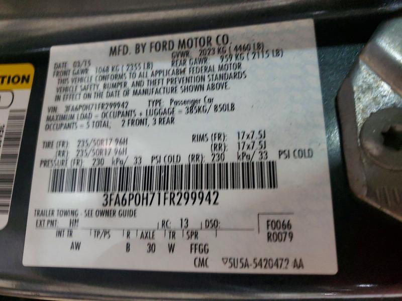 61316336 :رقم المزاد ، 3FA6P0H71FR299942 vin ، 2015 Ford Fusion مزاد بيع