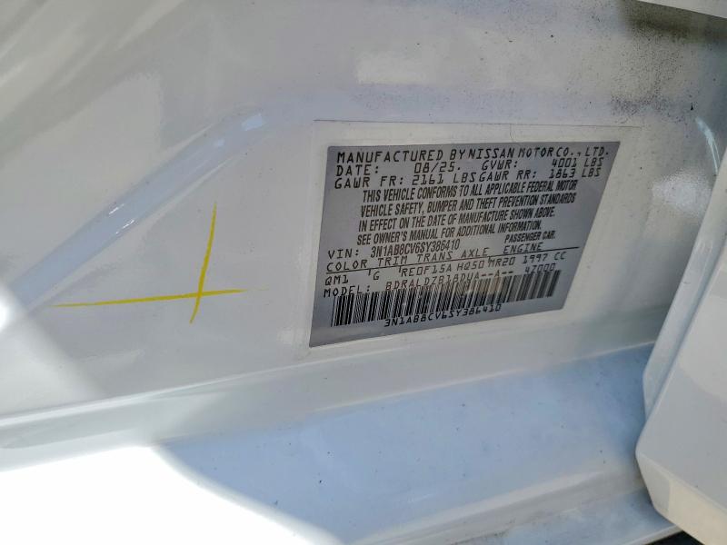 2025 Nissan Sentra მანქანა იყიდება აუქციონზე, vin: 3N1AB8CV6SY386410, აუქციონის ნომერი: 62637946