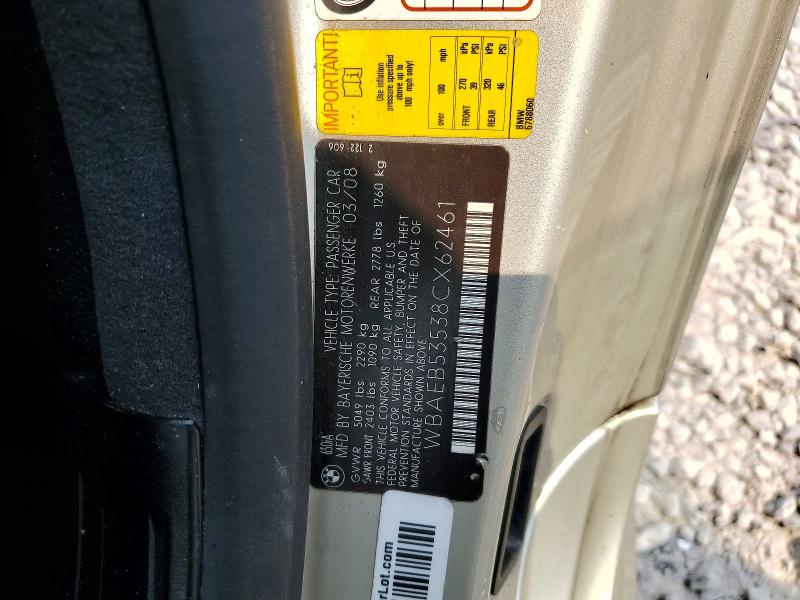 Продаж на аукціоні авто 2008 Bmw 650, vin: WBAEB53538CX62461, номер лоту: 62427096