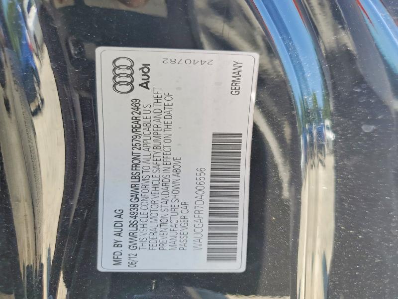 2013 Audi S5 მანქანა იყიდება აუქციონზე, vin: WAUCGAFR7DA006556, აუქციონის ნომერი: 62957036