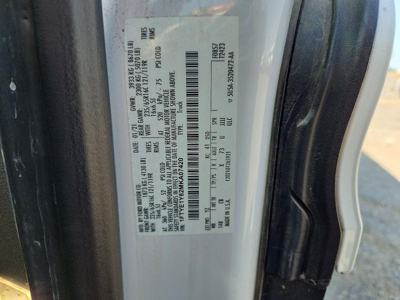 Aukcja sprzedaży 2021 Ford Transit, vin: 1FTYE1Y82MKA07420, numer aukcji: 59697476