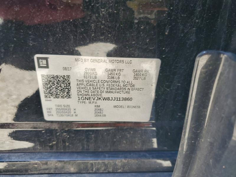 2018 Chevrolet Traverse მანქანა იყიდება აუქციონზე, vin: 1GNEVJKW8JJ113860, აუქციონის ნომერი: 60797496