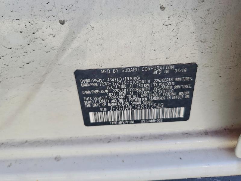 Продажа на аукционе авто 2019 Subaru Crosstrek, vin: JF2GTANC5K8372549, номер лота: 59699216