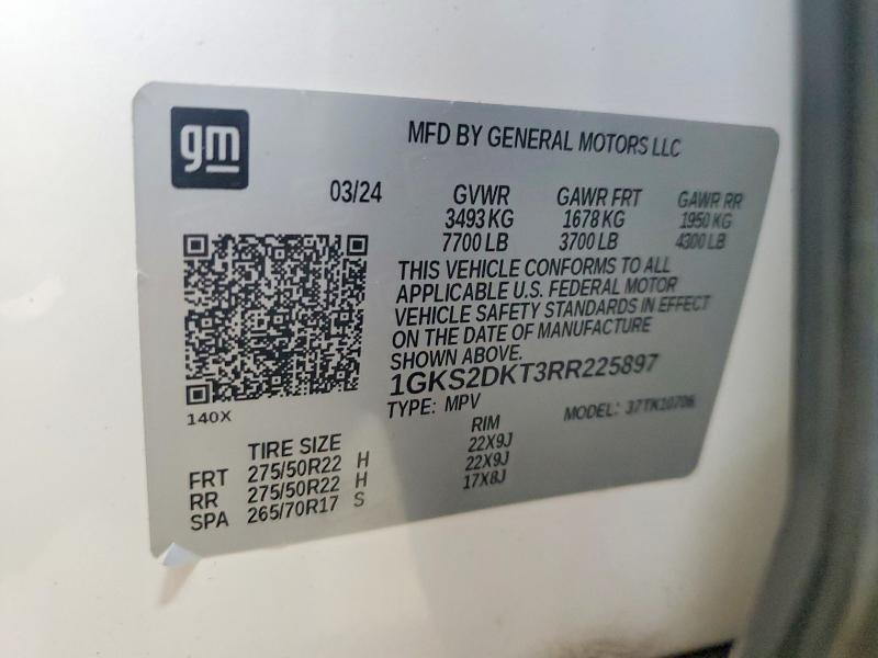 Aukcja sprzedaży 2024 Gmc Yukon, vin: 1GKS2DKT3RR225897, numer aukcji: 61536496
