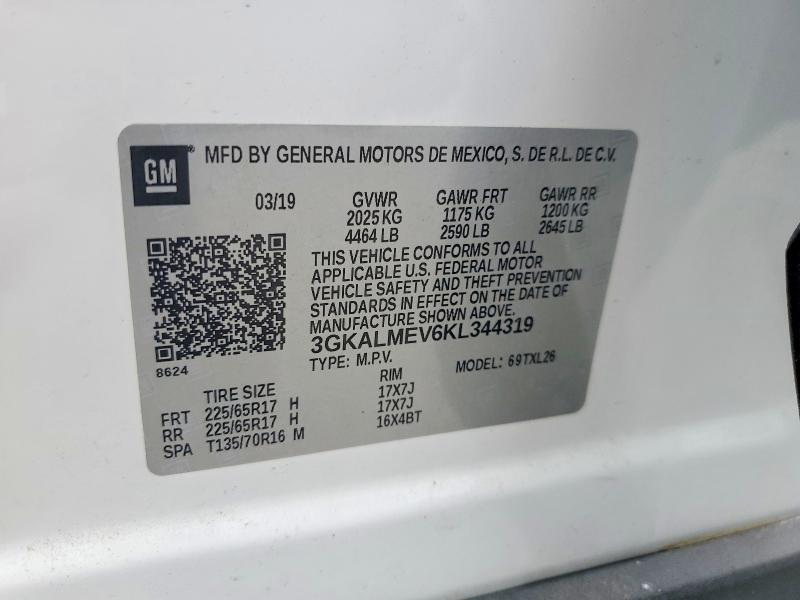 Aukcja sprzedaży 2019 Gmc Terrain, vin: 3GKALMEV6KL344319, numer aukcji: 58816416