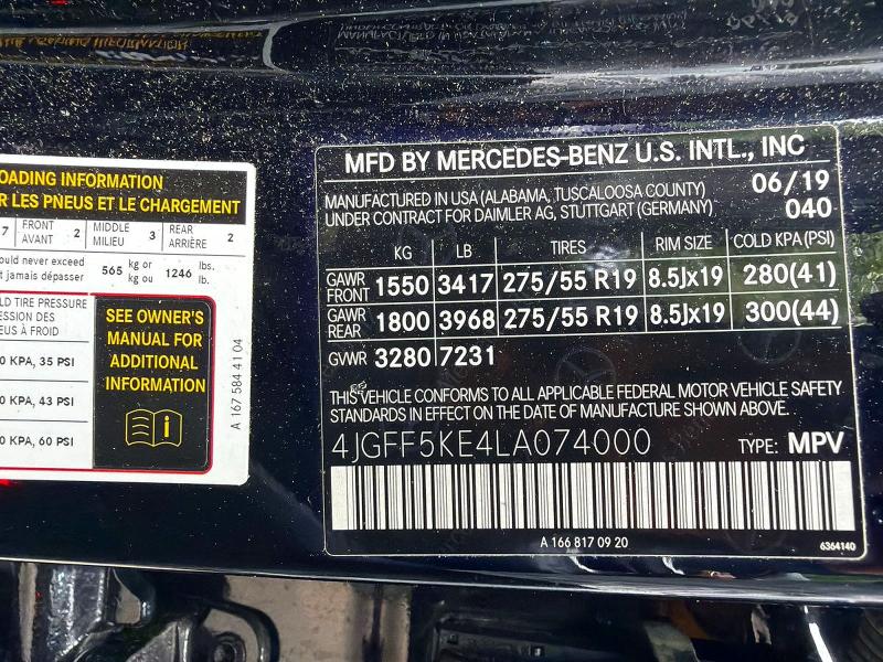Продажа на аукционе авто 2020 Mercedes-benz Gls, vin: 4JGFF5KE4LA074000, номер лота: 62324866