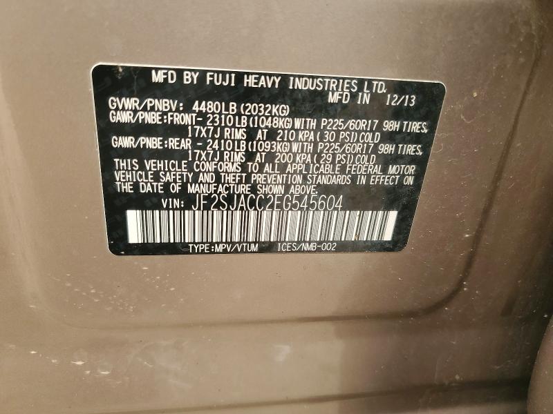 Продажа на аукционе авто 2014 Subaru Forester, vin: JF2SJACC2EG545604, номер лота: 61410906