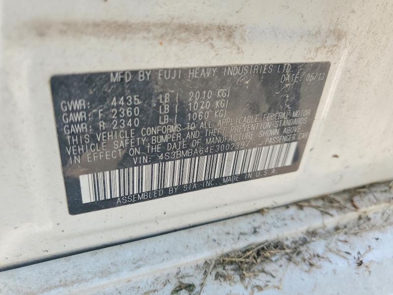 60986166 :رقم المزاد ، 4S3BMBA64E3002397 vin ، 2014 Subaru Legacy مزاد بيع