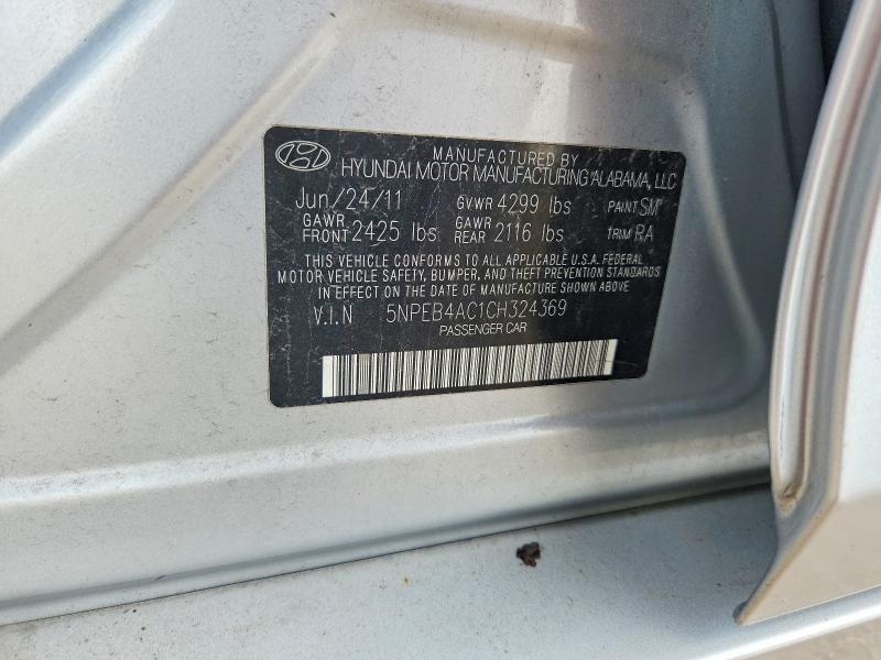 Продажа на аукционе авто 2012 Hyundai Sonata, vin: 5NPEB4AC1CH324369, номер лота: 59082236