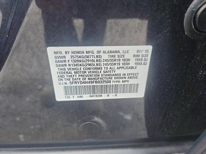 Aukcja sprzedaży 2015 Acura Mdx, vin: 5FRYD4H49FB032508, numer aukcji: 85990645