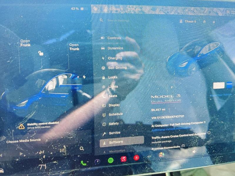 59383086 :رقم المزاد ، 5YJ3E1EBXKF437121 vin ، 2019 Tesla Model 3 مزاد بيع