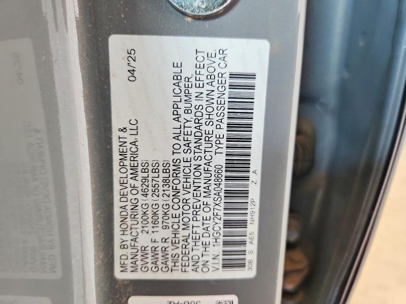 Продаж на аукціоні авто 2025 Honda Accord, vin: 1HGCY2F7XSA048660, номер лоту: 62739516