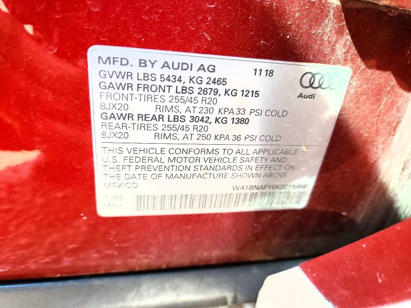 Продажа на аукционе авто 2019 Audi Q5, vin: WA1BNAFY6K2019358, номер лота: 85626355
