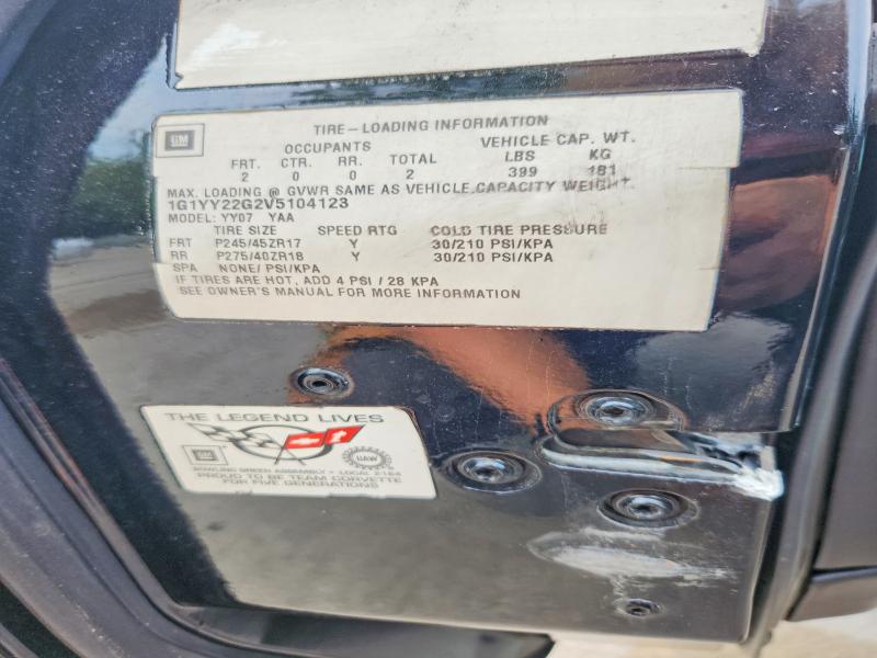 1997 Chevrolet Corvette მანქანა იყიდება აუქციონზე, vin: 1G1YY22G2V5104123, აუქციონის ნომერი: 62590186