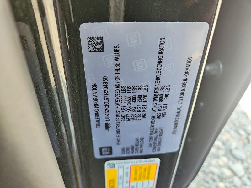 Aukcja sprzedaży 2026 Gmc Yukon, vin: 1GKS2CKL6TR204950, numer aukcji: 62961526