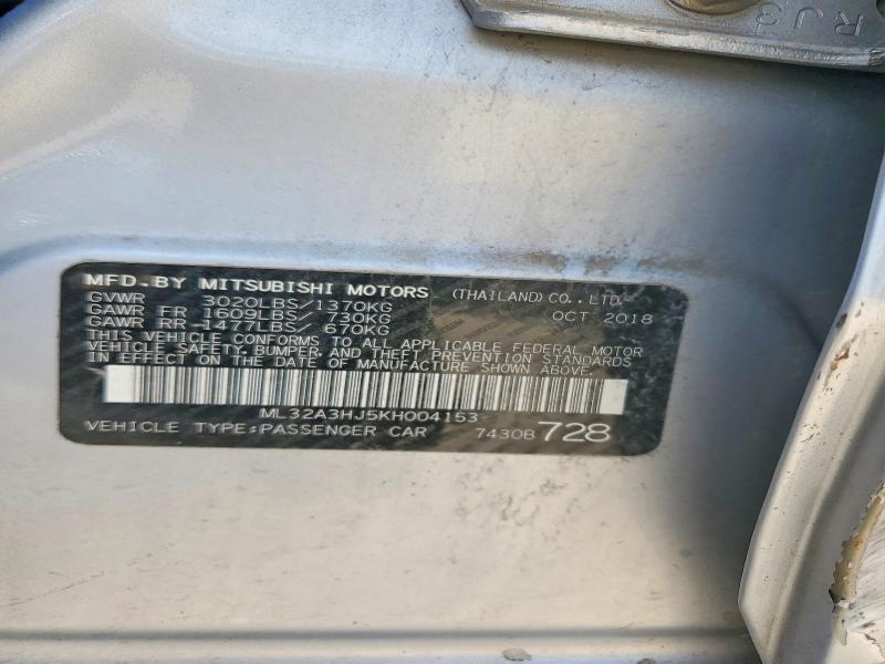 59649396 :رقم المزاد ، ML32A3HJ5KH004153 vin ، 2019 Mitsubishi Mirage مزاد بيع