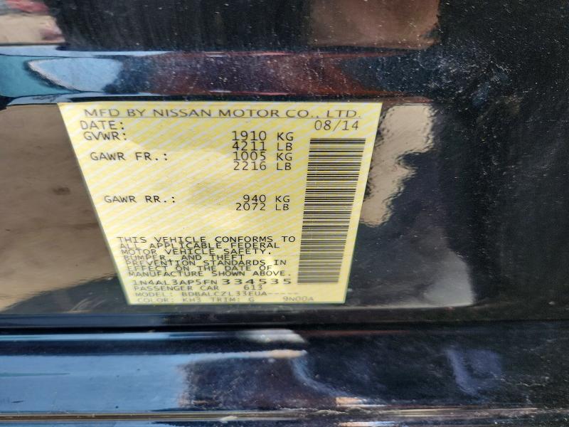 Продаж на аукціоні авто 2015 Nissan Altima, vin: 1N4AL3AP5FN334535, номер лоту: 61285266
