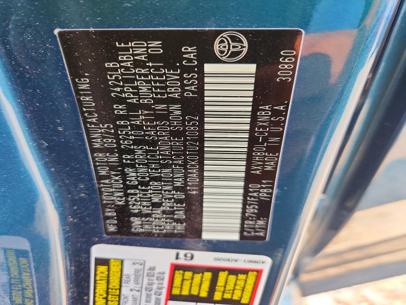 Aukcja sprzedaży 2026 Toyota Camry, vin: 4T1DAACK0TU210852, numer aukcji: 59031896