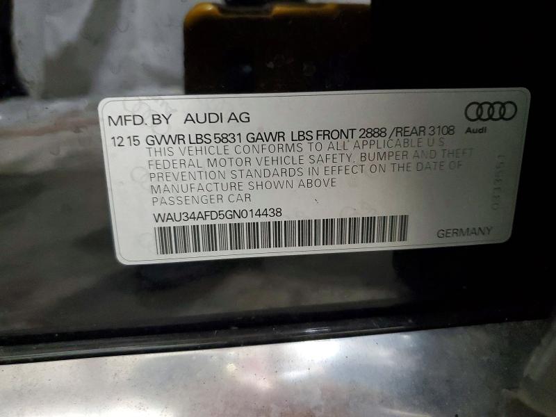 Продаж на аукціоні авто 2016 Audi A8, vin: WAU34AFD5GN014438, номер лоту: 60052846