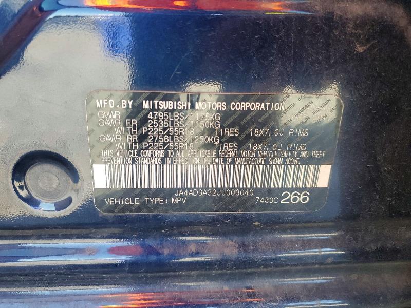 Продажа на аукционе авто 2018 Mitsubishi Outlander, vin: JA4AD3A32JJ003040, номер лота: 61482056