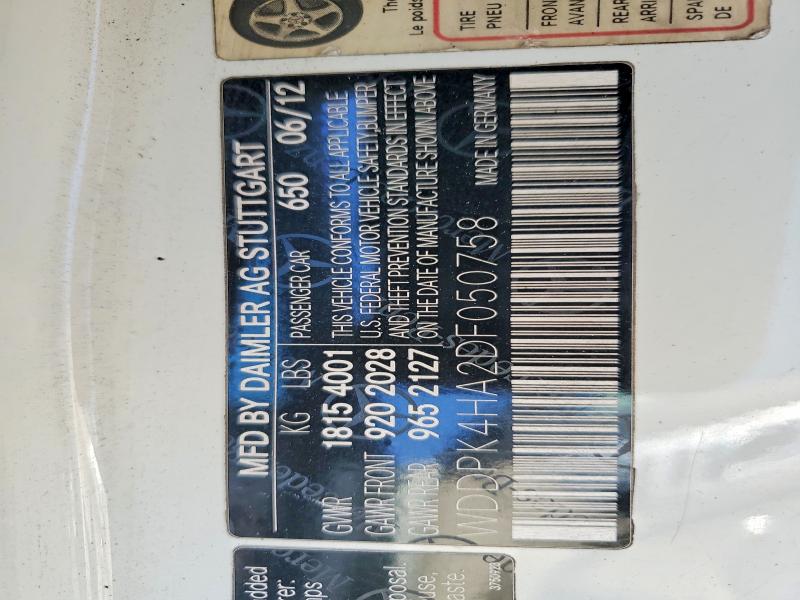 61786266 :رقم المزاد ، WDDPK4HA2DF050758 vin ، 2013 Mercedes-benz Slk مزاد بيع