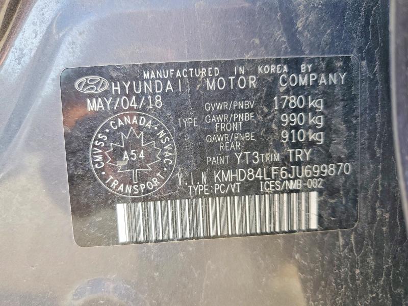 Aukcja sprzedaży 2018 Hyundai Elantra, vin: KMHD84LF6JU699870, numer aukcji: 59348076