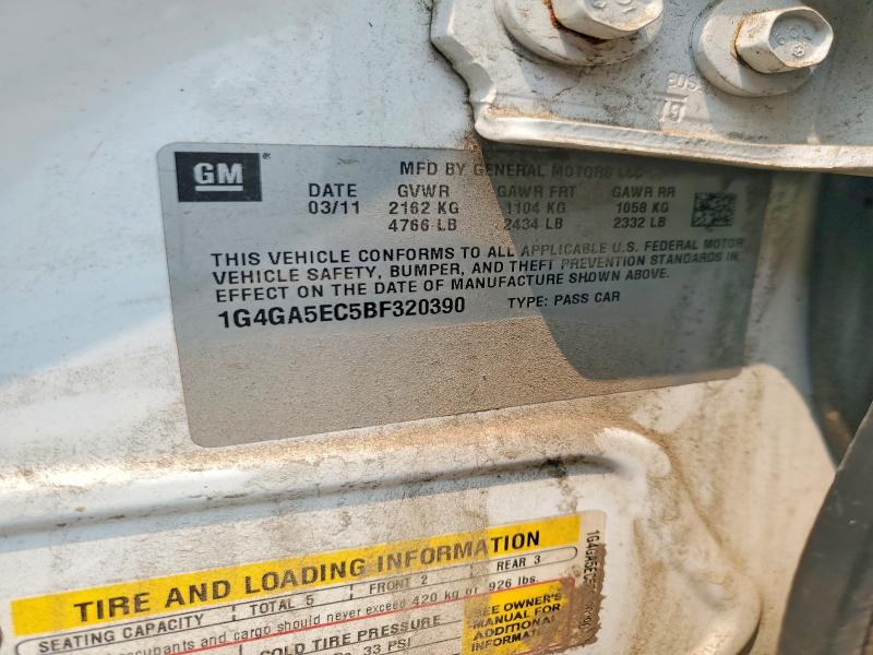 2011 Buick Lacrosse მანქანა იყიდება აუქციონზე, vin: 1G4GA5EC5BF320390, აუქციონის ნომერი: 60522866