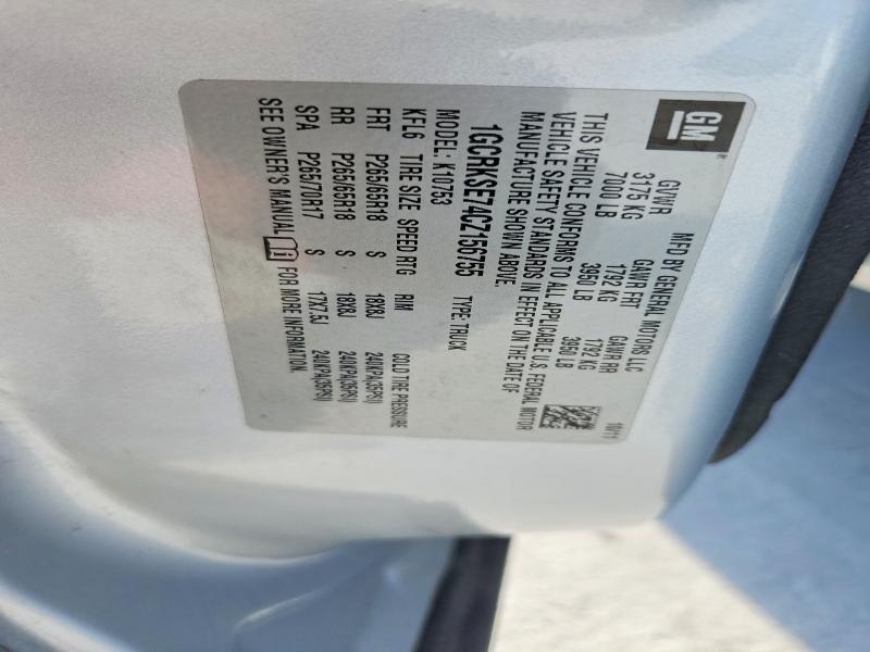 61329676 :رقم المزاد ، 1GCRKSE74CZ156755 vin ، 2012 Chevrolet Silverado مزاد بيع