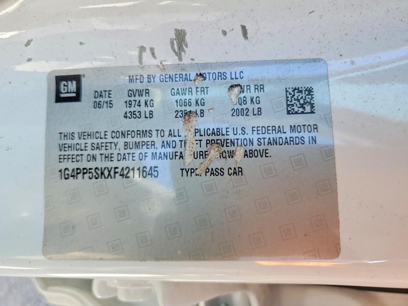 63029786 :رقم المزاد ، 1G4PP5SKXF4211645 vin ، 2015 Buick Verano مزاد بيع