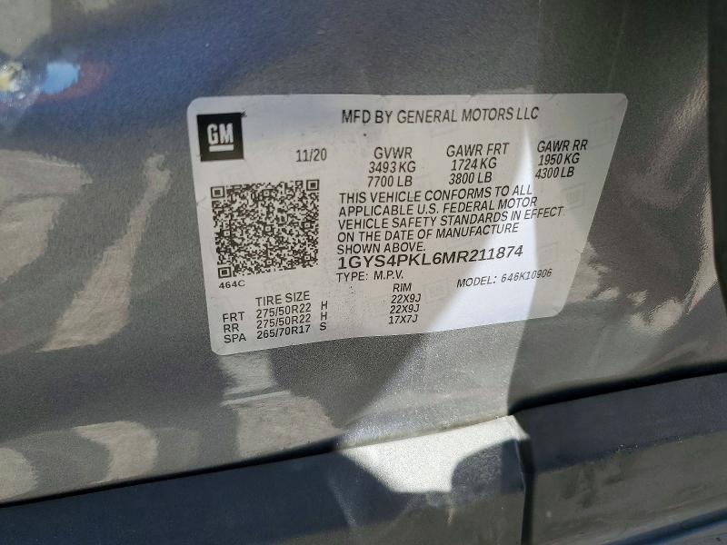 Продаж на аукціоні авто 2021 Cadillac Escalade, vin: 1GYS4PKL6MR211874, номер лоту: 61725266