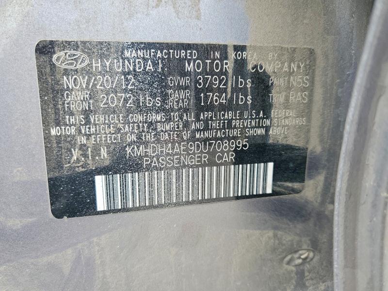 Продаж на аукціоні авто 2013 Hyundai Elantra, vin: KMHDH4AE9DU708995, номер лоту: 62840496